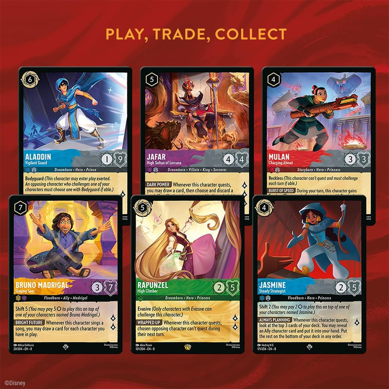 Disney Lorcana Trading Card Game - Reign of Jafar Starter Deck - Set 8, in display