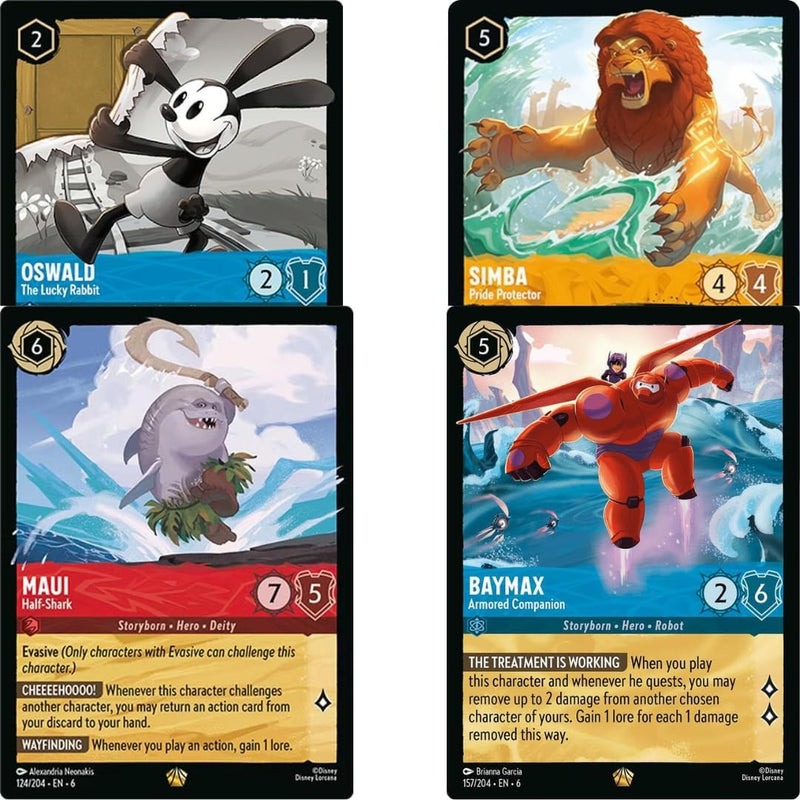 Disney Lorcana TCG Azurite Sea Set 6 - Booster Pack, rear view