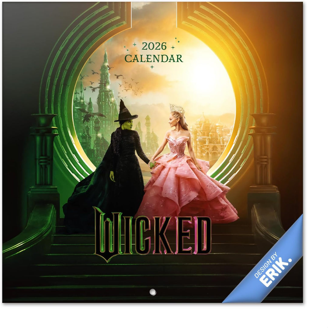 Grupo Erik Wall Calendar 2026 - Wicked Calendar 2026 | Square 30 x 30 cm - 12 x 12 inches Wall Planner, Family Planner Month To View | Gifts Wicked Merchandise, Gifts For Friends