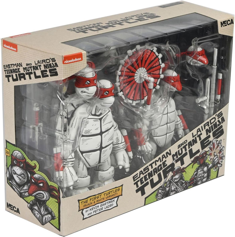 TMNT Comic First Turtles (Mirage Comics) Black And White 7" Scale Action Figure 2-Pack Teenage Mutant Ninja Turtles