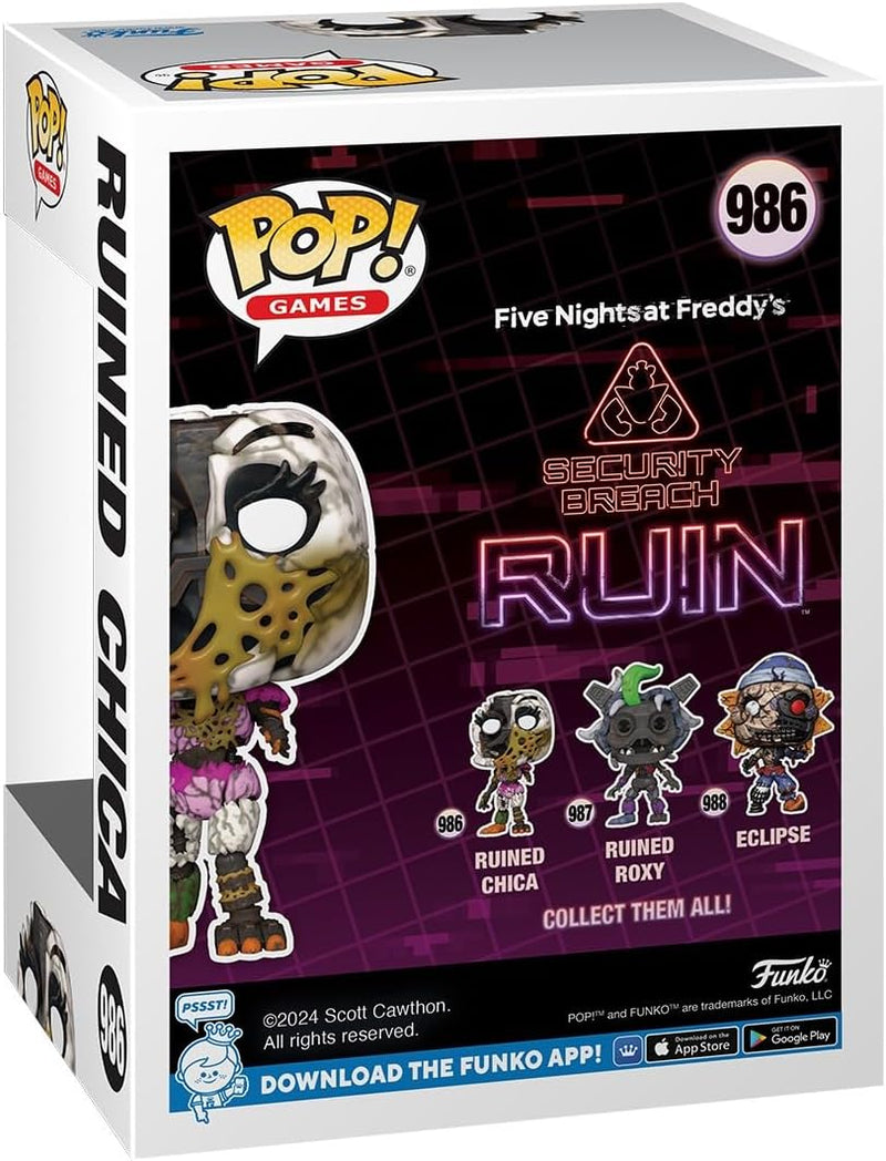 Funko Pop! Games: Five Nights At Freddy's: RUIN - Chica the Chicken, side angle