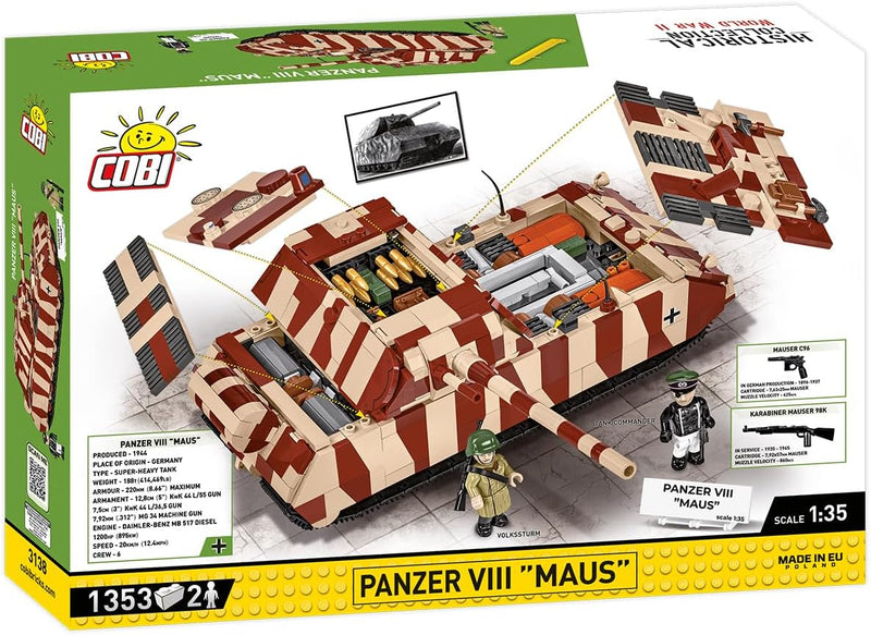 Cobi 3138 World War II Panzer VIII Maus 1353 pcs
