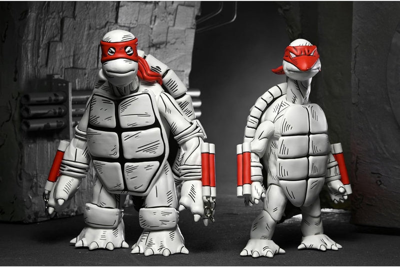 TMNT Comic First Turtles (Mirage Comics) Black And White 7" Scale Action Figure 2-Pack Teenage Mutant Ninja Turtles (view 2)