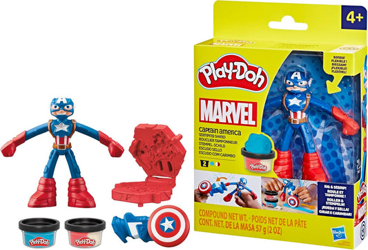 Play Doh Marvel Captain America Stamping Shield Action Figure Playset