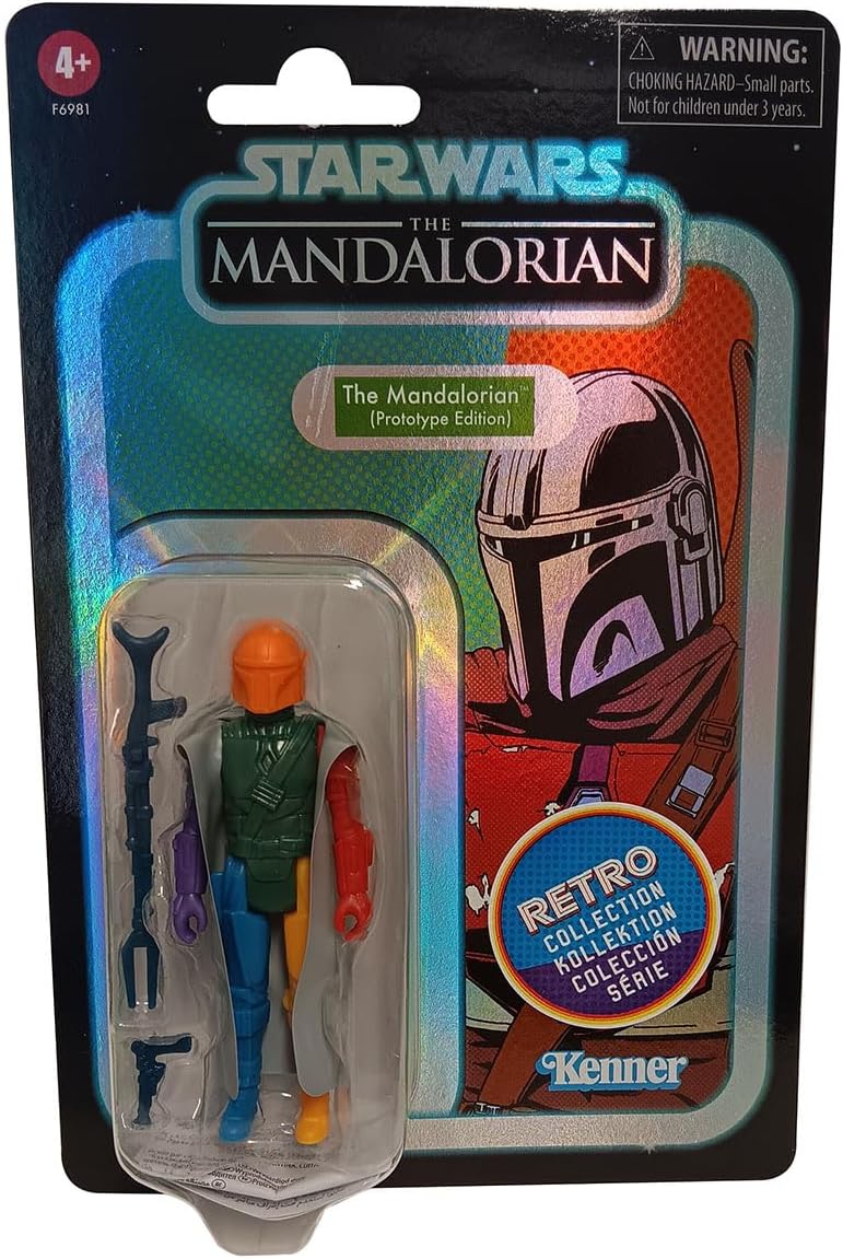 Star Wars Retro Collection Prototype The Mandalorian Action Figure, side angle