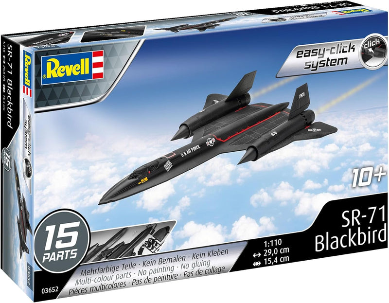 REVELL 03652 Lockheed SR 71 Blackbird 1:110 Scale Model Plane - Image 2