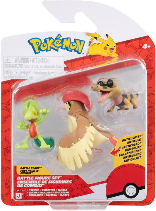 Pokemon - Treecko, Pidgeotto & Sandile Battle Figure Set