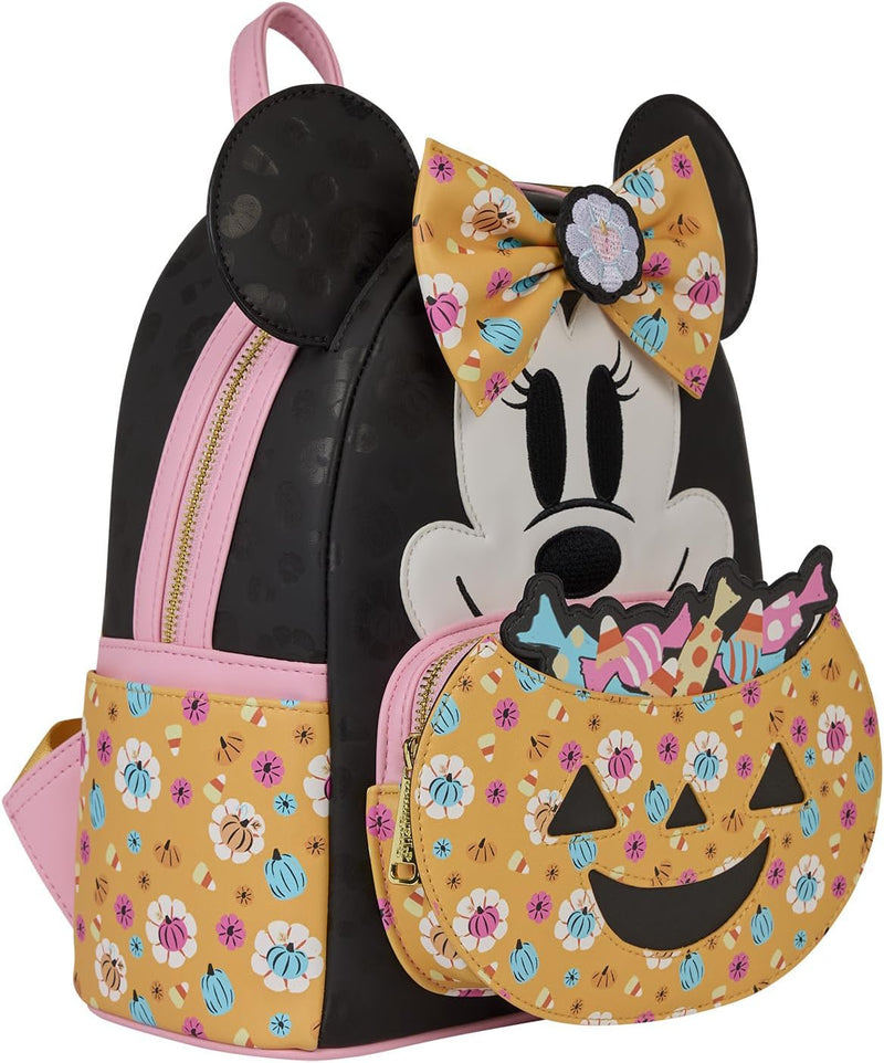 Loungefly - Disney Minnie Mouse Pumpkin Mini Backpack close up detail