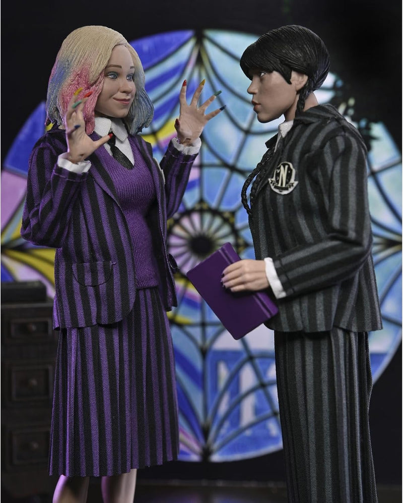 Wednesday and Enid Nevermore Uniform 8" Clothed Action Figure 2-Pack side angle