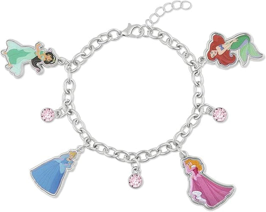 Disney Silver Coloured Crystal Princess Charm Bracelet