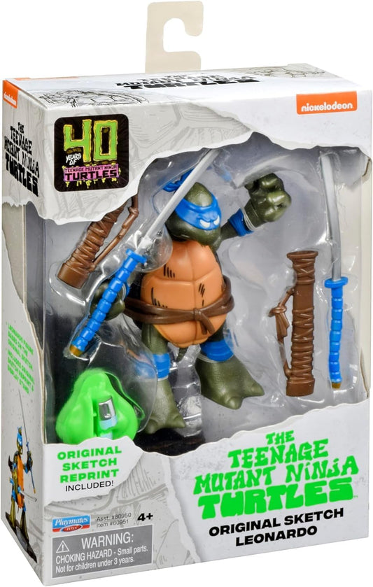 Leonardo Teenage Mutant Ninja Turtles 40th Anniversary Original Sketch 5-Inch Action Figure