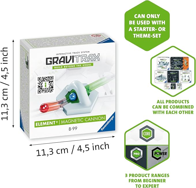 Ravensburger GraviTrax Extension Magnetic Cannon, side angle