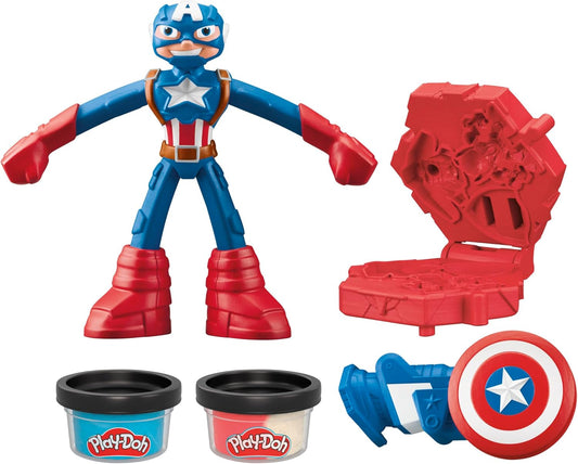 Play Doh Marvel Captain America Stamping Shield Action Figure Playset - Image 2