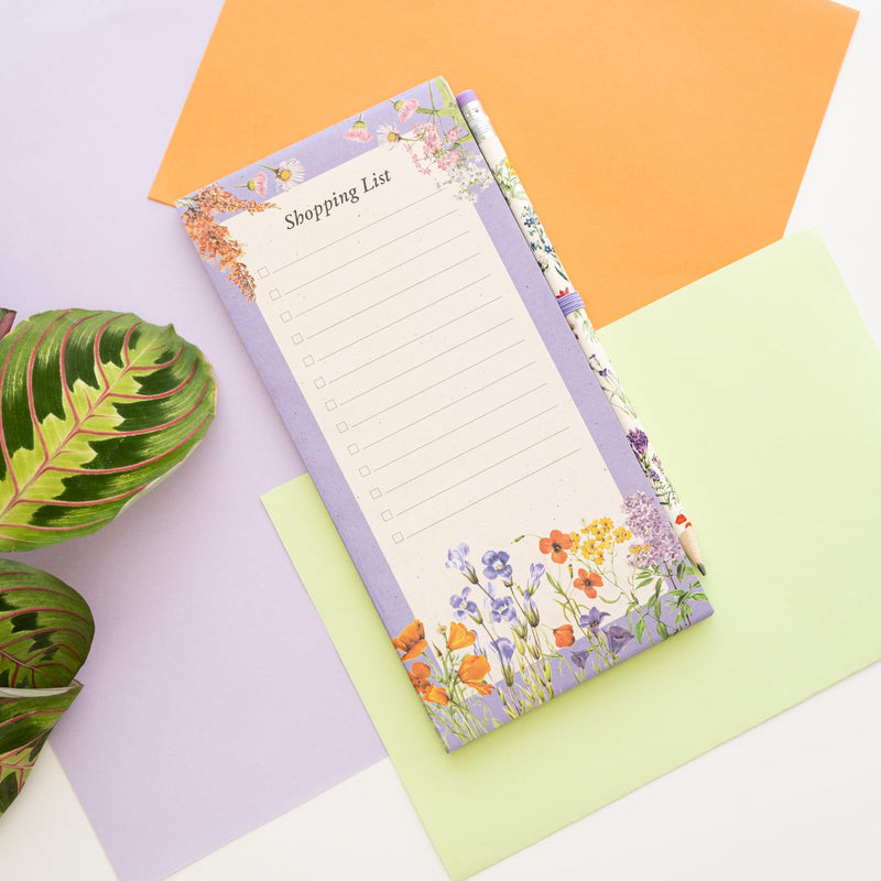 Wild Flowers Magnetic Notepad side angle