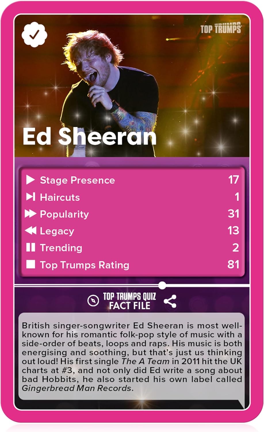 Top Trumps Specials Classic Popstars Card Game