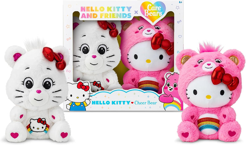 Care Bears x Hello Kitty 25cm Cheer as Hello Kitty & Hello Kitty as Cheer Plushies