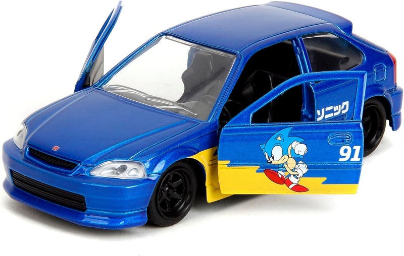 Jada Colletibles Sonic 1997 Honda Civic Type-R Die-Cast 1:32