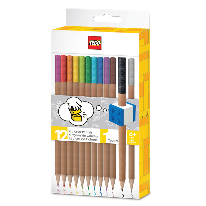 LEGO Coloured Pencil Set 12 Pack with Topper