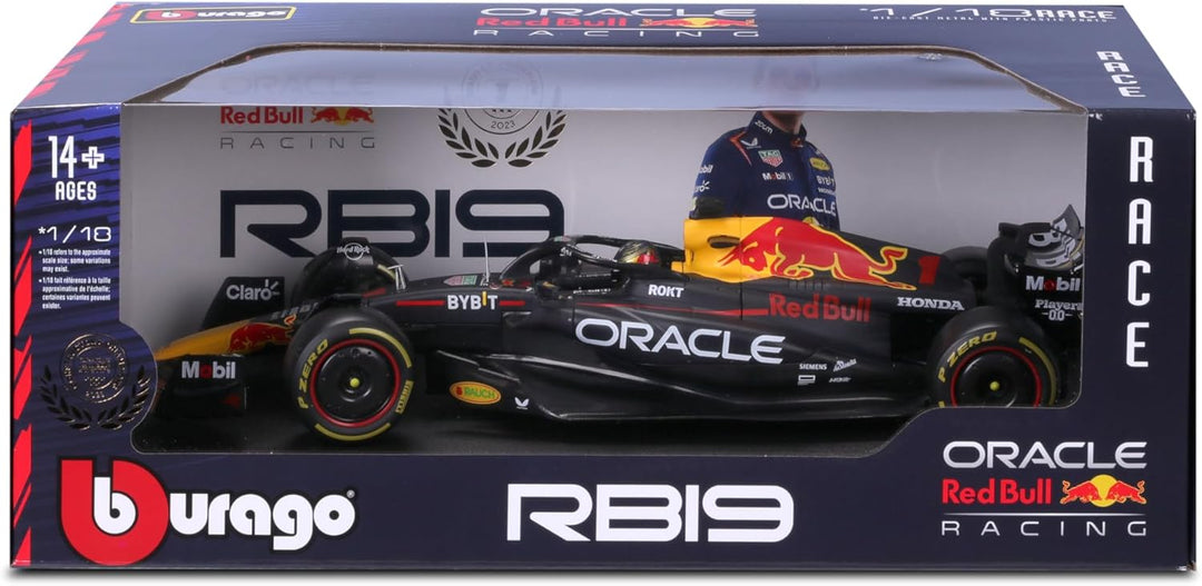 Formula 1 Red Bull Racing RB19 Max Verstappen Official Diecast Model with Helmet (1:18 Scale)