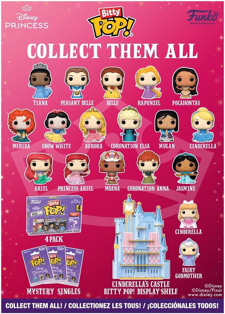 Funko Bitty Pop! Countdown Calendar: Disney Princess, showing reverse