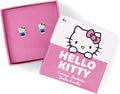 Hello Kitty Girls Sterling Silver Silhouette Cut Out Stud Earrings - Image 2