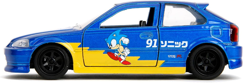Jada Colletibles Sonic 1997 Honda Civic Type-R Die-Cast 1:32