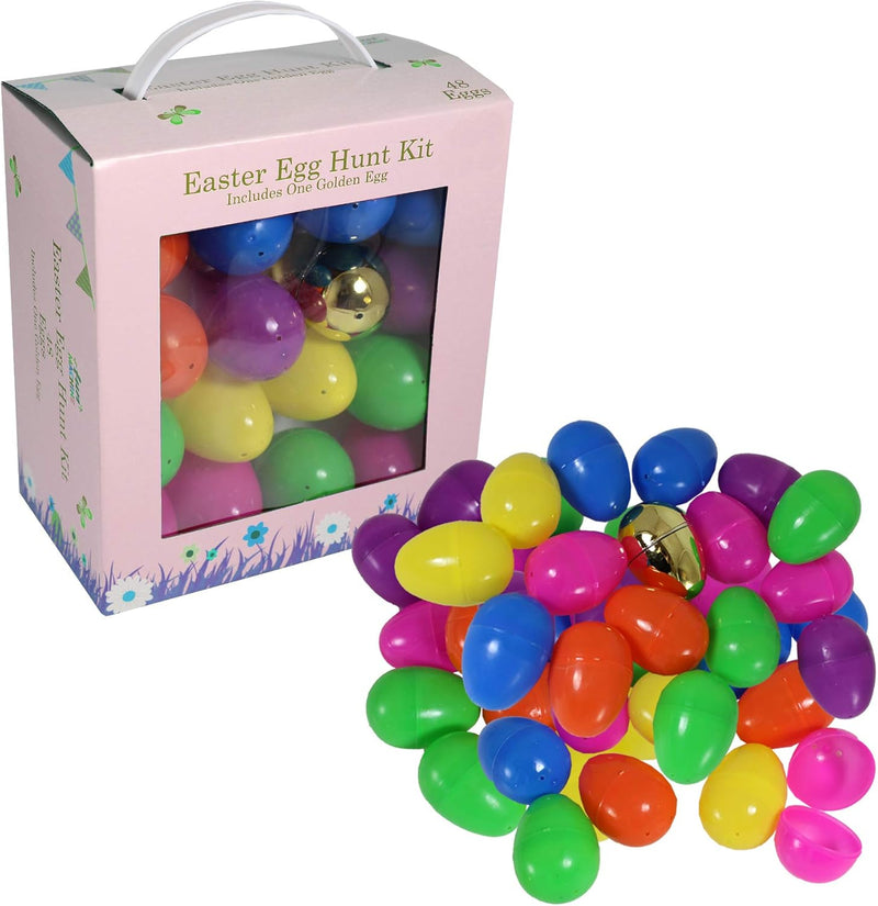 Easter Egg Hunt Kit 48 Egg Included ONE Golden Egg collectible from hanrattycraftsgifts.co.uk