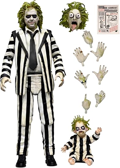 NECA Beetlejuice (1988) Striped Suit Beetlejuice 1/4 Scale Figure With Sound