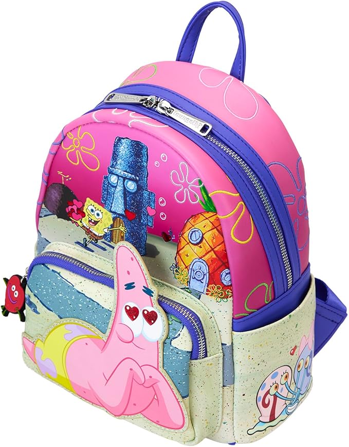 Loungefly Nickelodeon Spongebob & Patrick Mini Backpack, close-up detail
