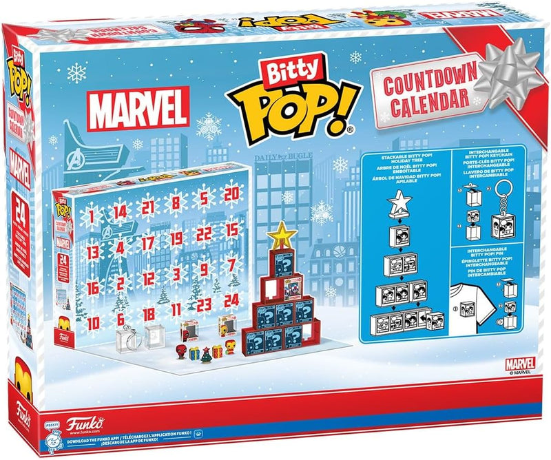 Funko Bitty Pop! Countdown Calendar: Marvel Comics, showing reverse