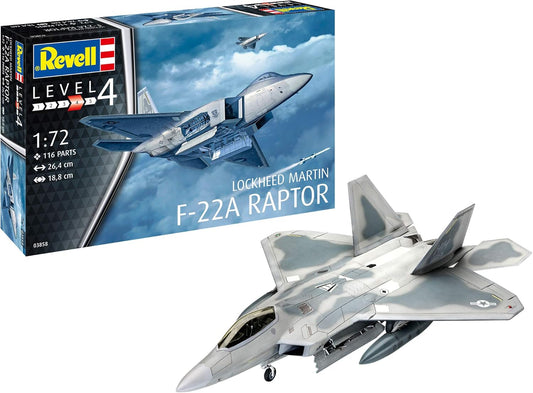 REVELL 03858 Lockheed Martin F 22A Raptor 1:72 Scale Model Plane