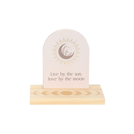 Luna Moth Affirmation Cards with Wooden Stand, alternate view