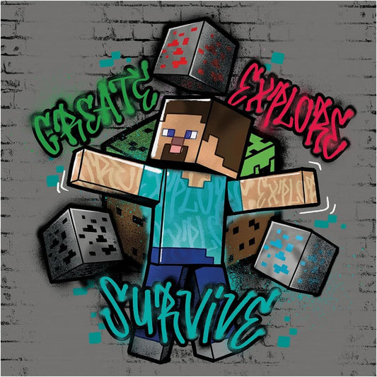 Minecraft Survive 30x30cm Canvas Print
