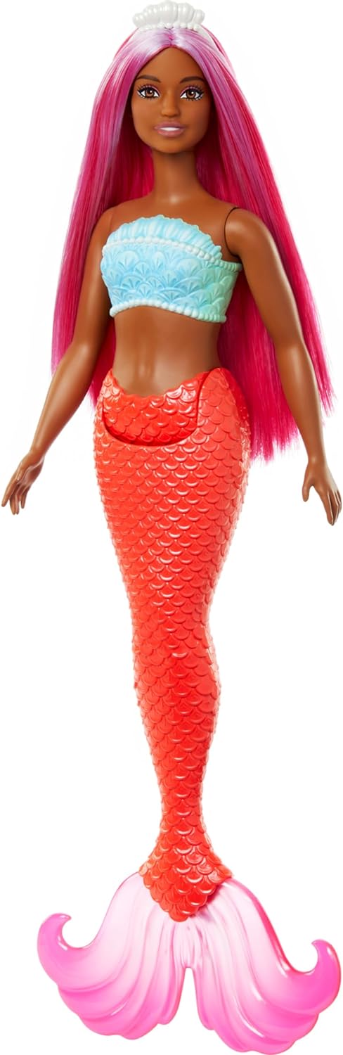 Barbie Mermaid Doll (Red Tail & Pink Hair) - Image 5