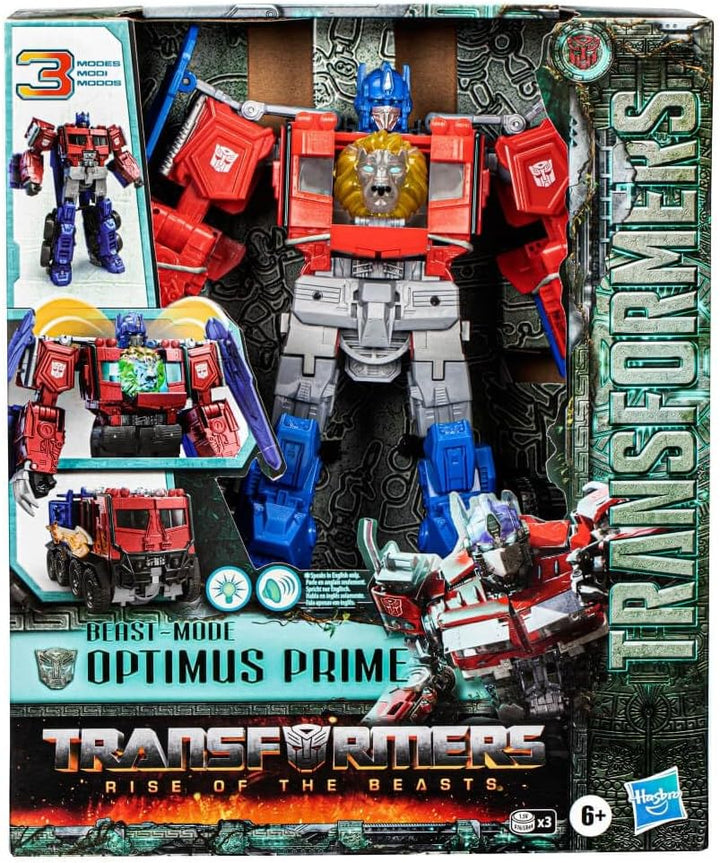 Transformers Toys Rise of The Beasts Beast-Mode Optimus Prime Action Figure