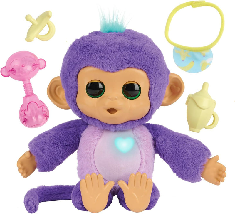 Fingerlings Care ‘n’ Cuddles Interactive Baby Monkey, in display