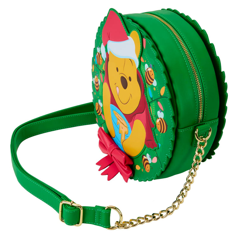 Loungefly Disney Winnie the Pooh Stuck in Wreath Crossbody B, in display