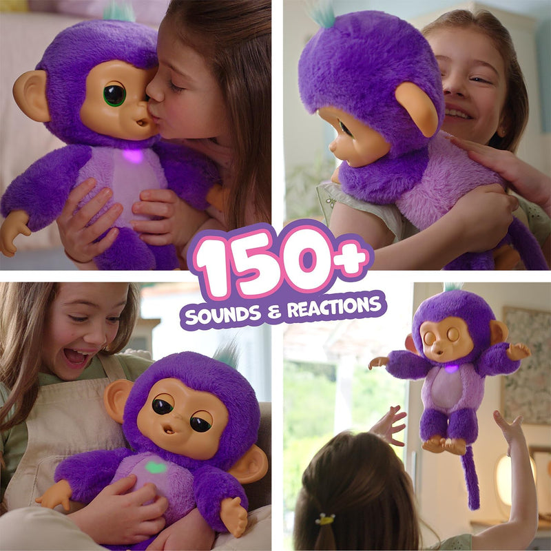 Fingerlings Care ‘n’ Cuddles Interactive Baby Monkey, rear view