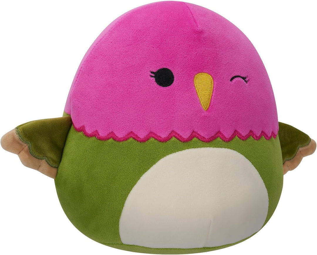 Squishmallows 7.5'' Pink and Green Hummingbird With Wink Plush