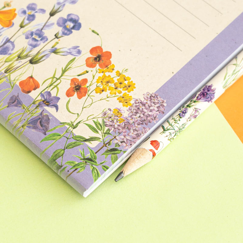 Wild Flowers Magnetic Notepad close up detail