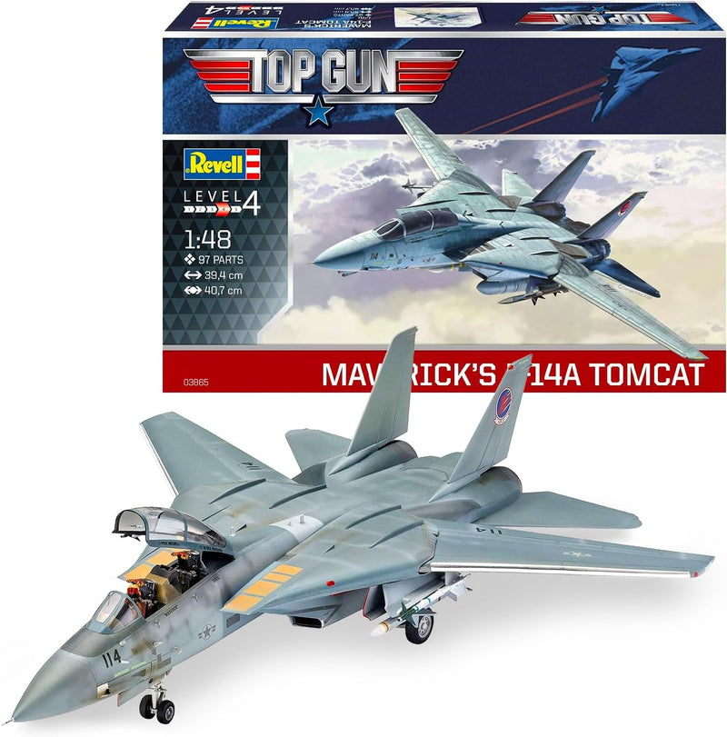 REVELL 03865 Maverick's F 14A Tomcat "Top Gun" 1:48 Scale Model Set
