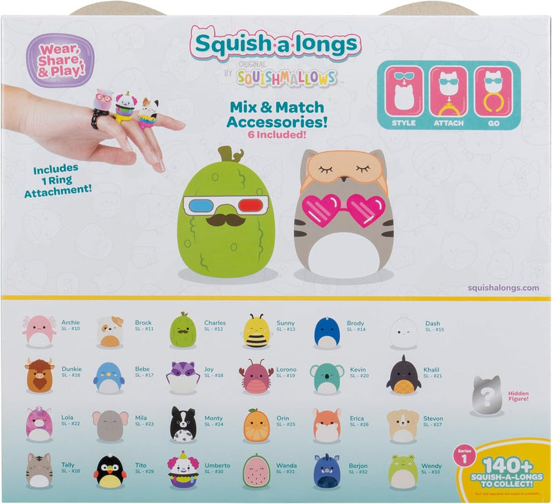 Squishmallows Squish-a-longs 25 Pack, side angle