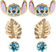 Disney Lilo & Stitch Blue and Gold Coloured 3 Piece Earring Set