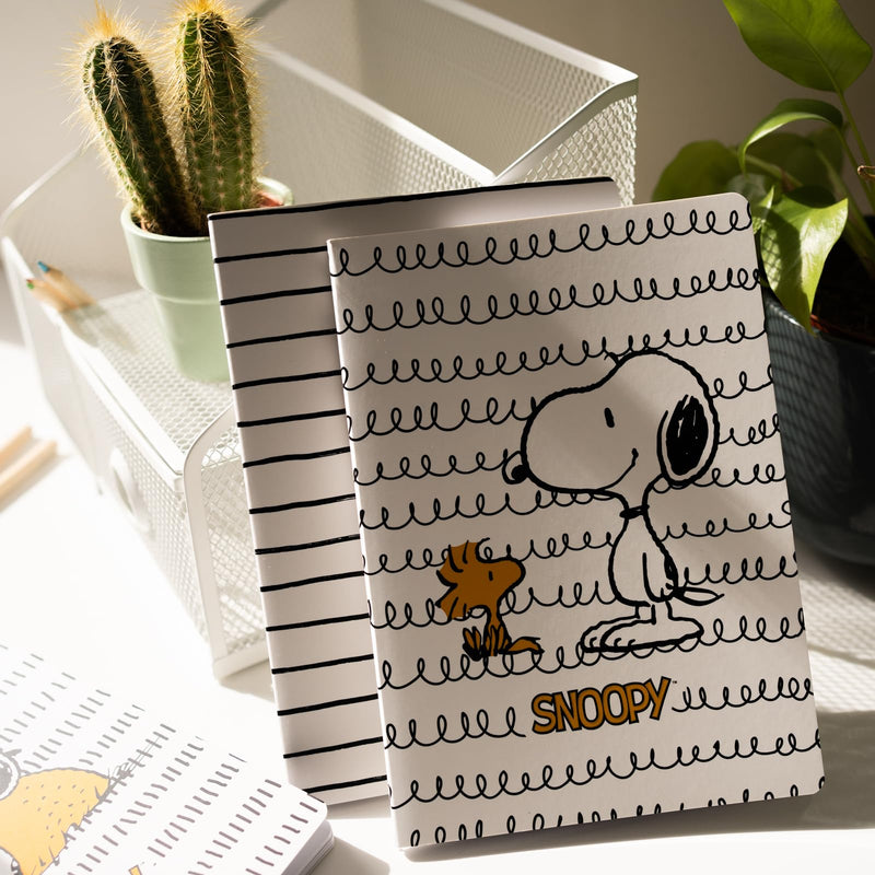 Snoopy Lazy Days Pack of 3 A5 Notebooks side angle