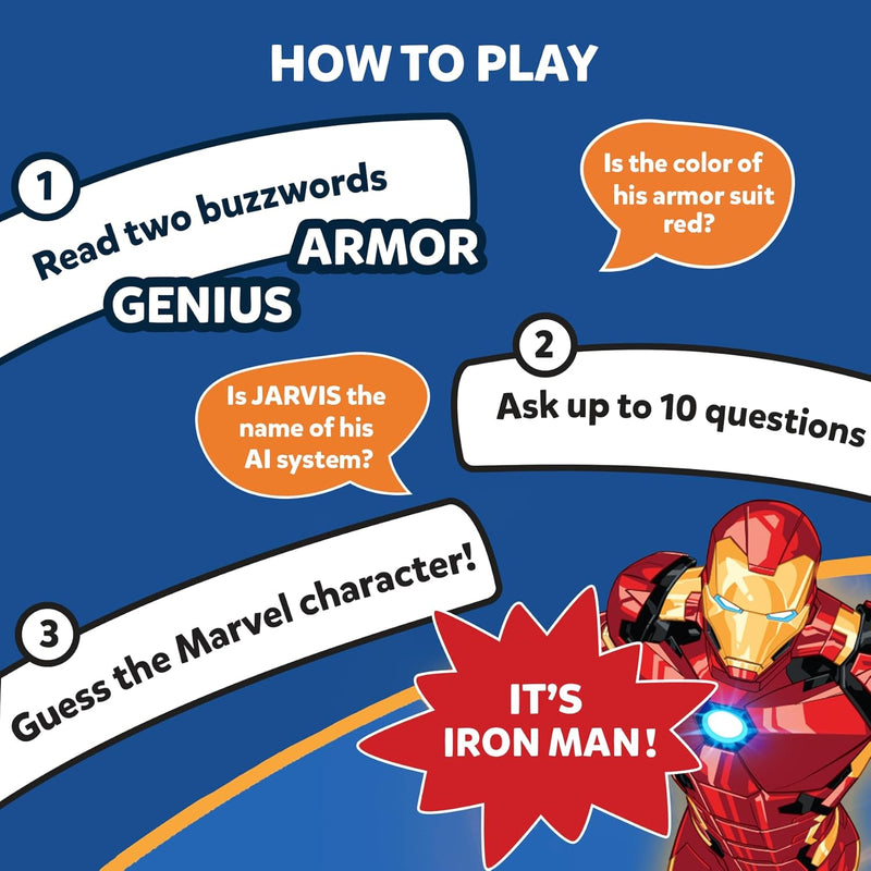 Skillmatics Guess in 10 Marvel, in display