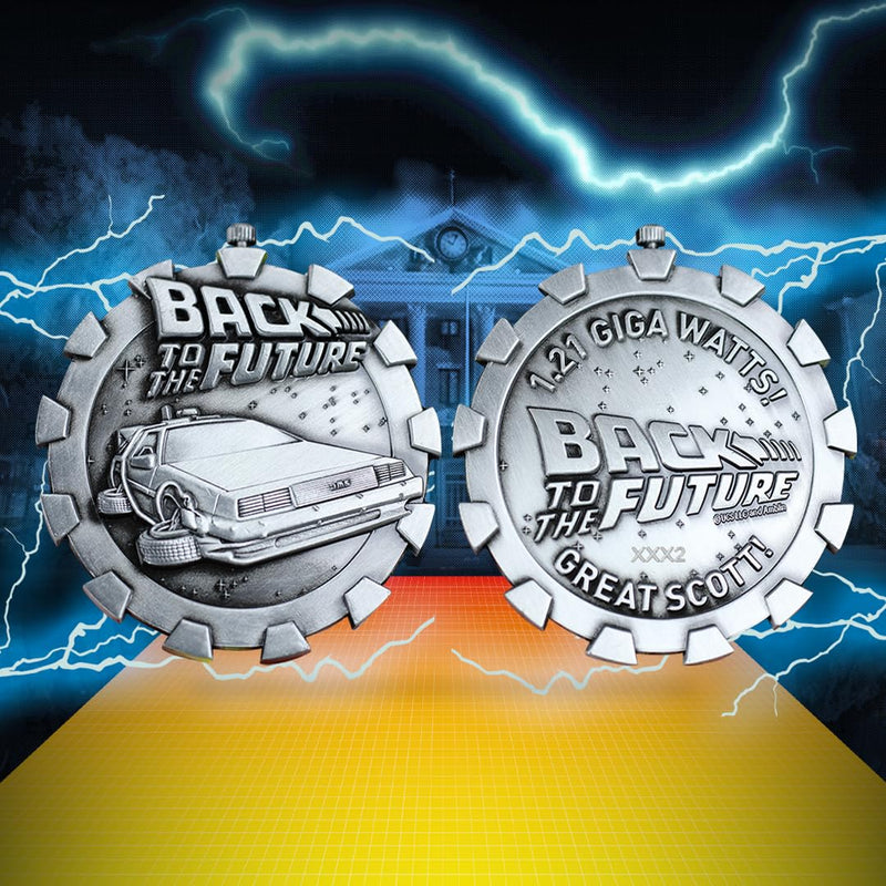 Back to the Future Limited Edition Stopwatch Medallion, side angle