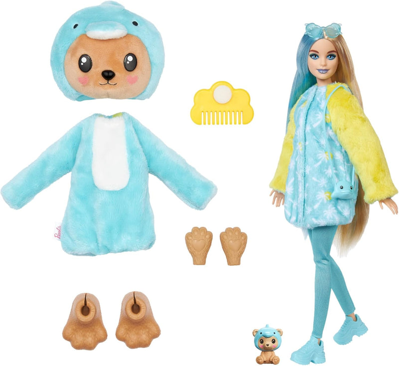 Barbie Cutie Reveal Teddy Bear as Dolphin, side angle