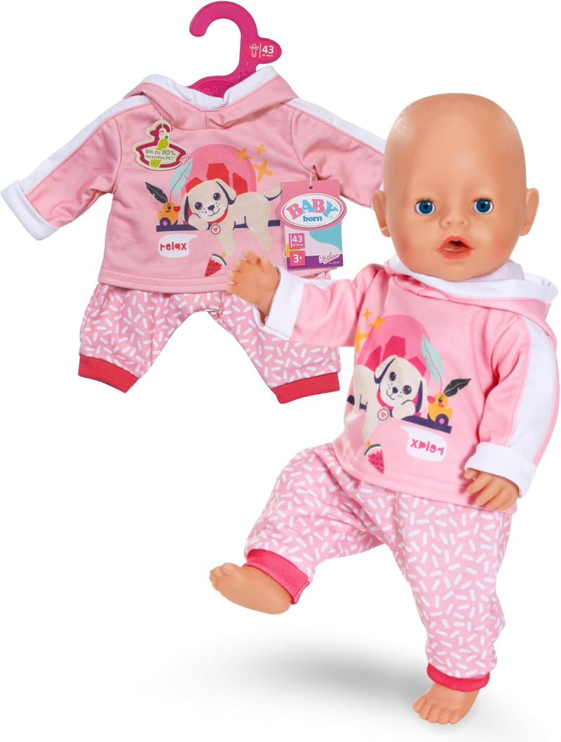 BABY born Pink Tracksuit 43cm Doll Outfit Set