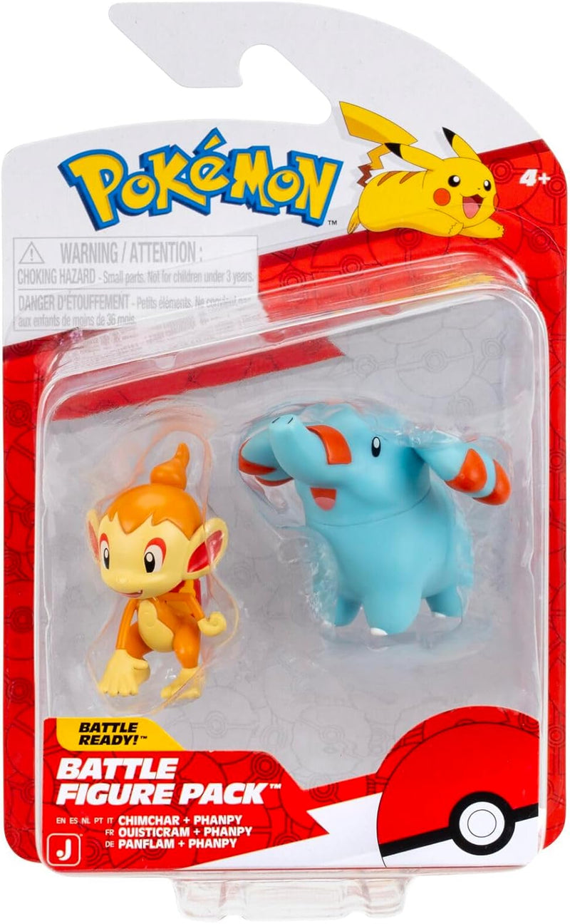 Pokemon - Chimchar & Phanpy Battle Figure Pack collectible from Jazwares