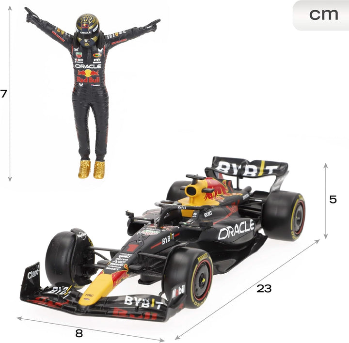 Formula 1 Red Bull Racing RB19 Max Verstappen Official Diecast Model with Driver Figure Championship Edition